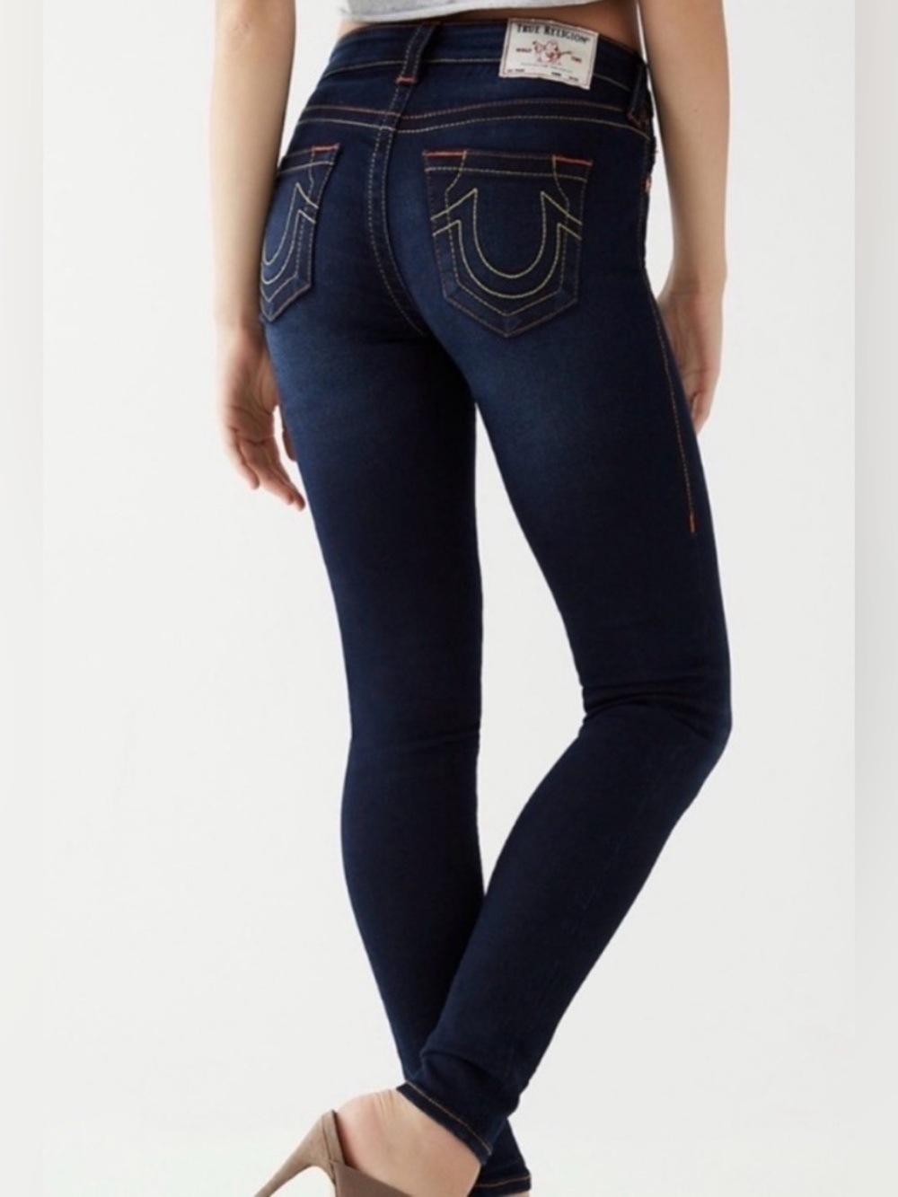 True Religion HALLE SKINNY Jeans with Signature Thick Stitching